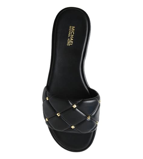 michael michael kors rina studded quilted slide sandal|MICHAEL Michael Kors Women's Rina Slide Sandals.